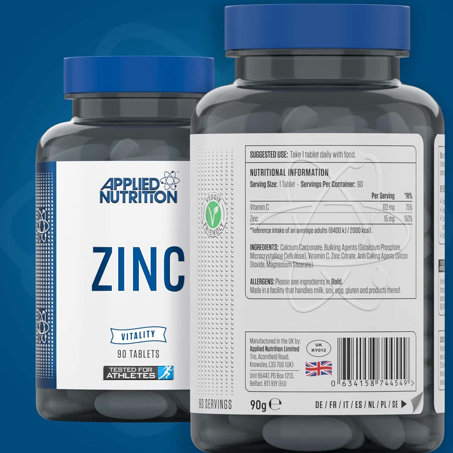 Zinc 15 mg (90 tablets) - Applied Nutrition