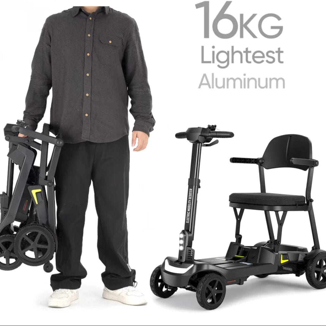 Welzo FreeFold X Lightweight 16KG Foldable Mobility Scooter – Portable Electric Scooter, Lithium Battery, 30km Range