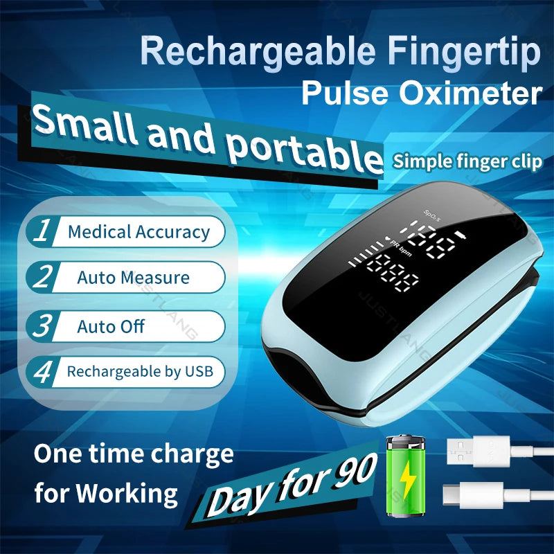 Pulse Oximeter with Strap & Lanyard – Blood Oxygen Saturation Monitor