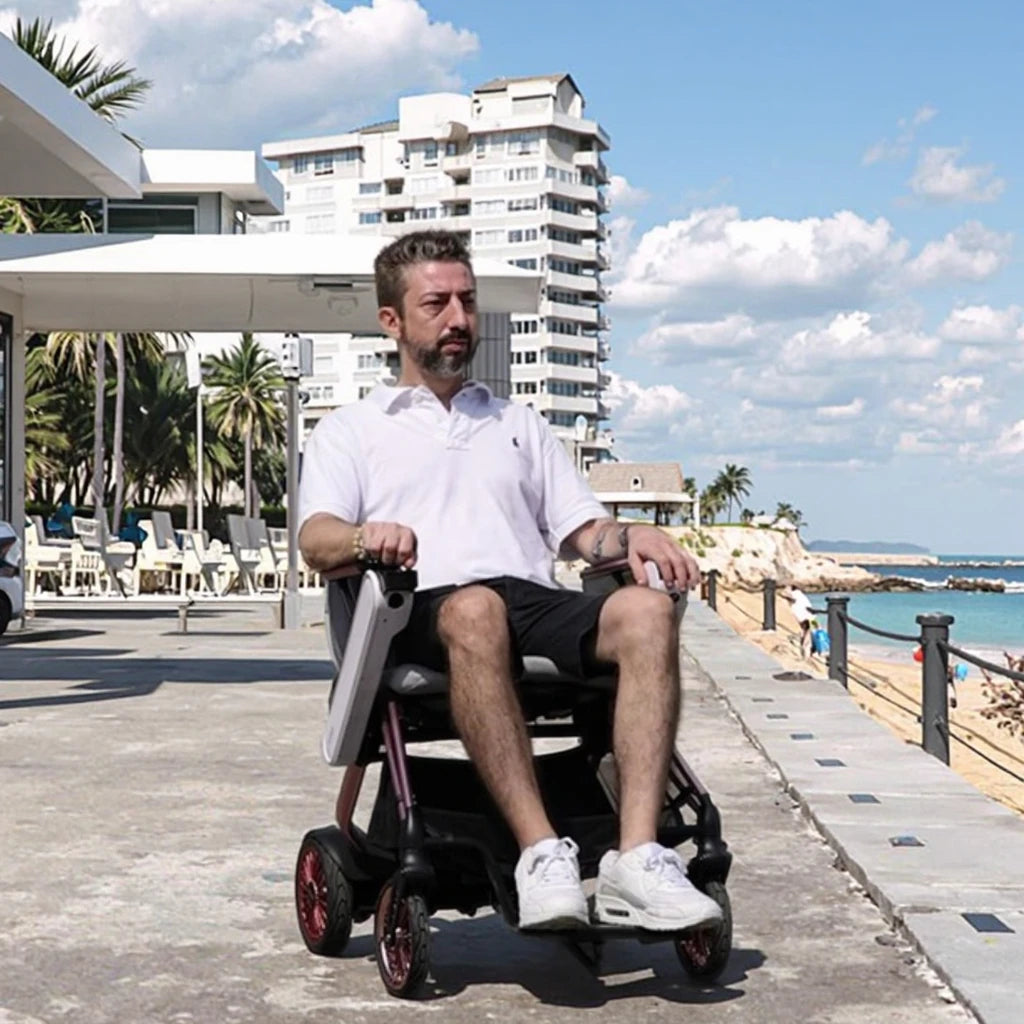 Welzo Aero Ultra-Light Dual-Motor Foldable Mobility Scooter Power Wheelchair 17.5kg
