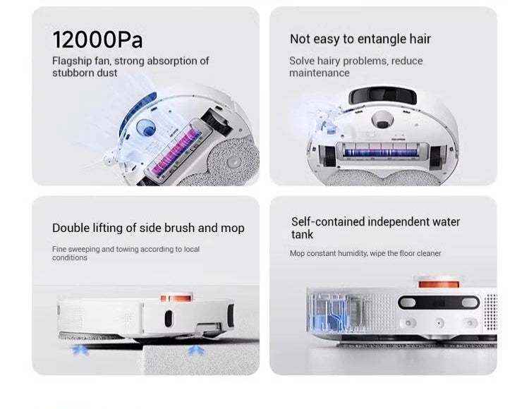 Robot autopulente nexa pro e MOP, doppi mop rotanti, asciugatura a caldo, sterilizzazione UV, mappatura LDS