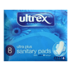 Ultrex Ultra Plus Sanitary Pads with Wings Pack of 8 - welzo