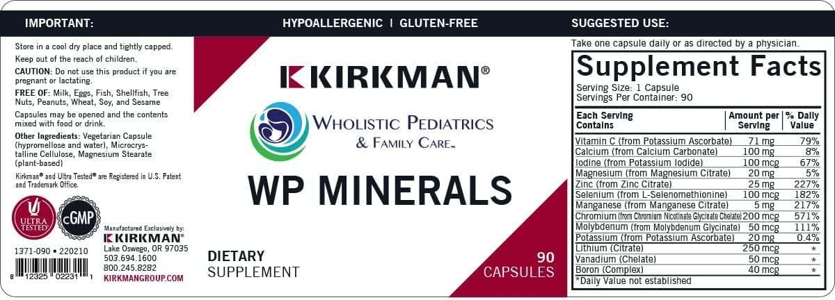 WP Minerals - 90 Capsules - Kirkman