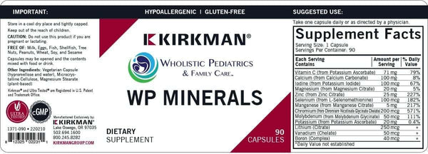 WP minerāli - 90 kapsulas - Kirkmans