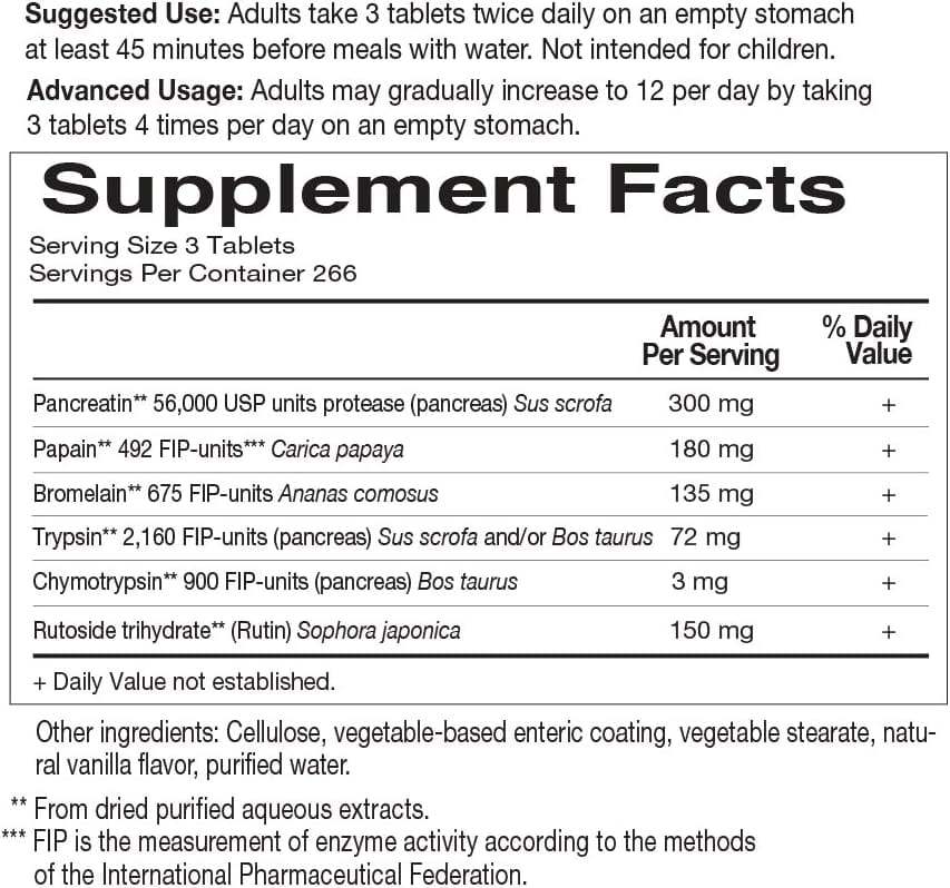 Wobenzym N, 800 Enteric-Coated Tablets - Garden of Life