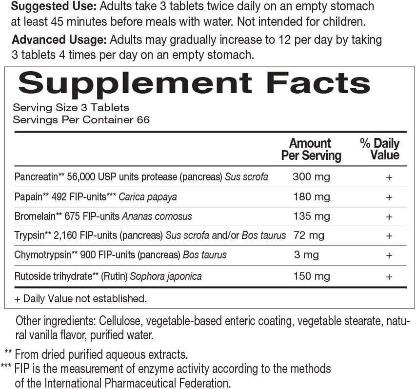 Wobenzym N, 200 enteric -coatede tabletter - Garden of Life