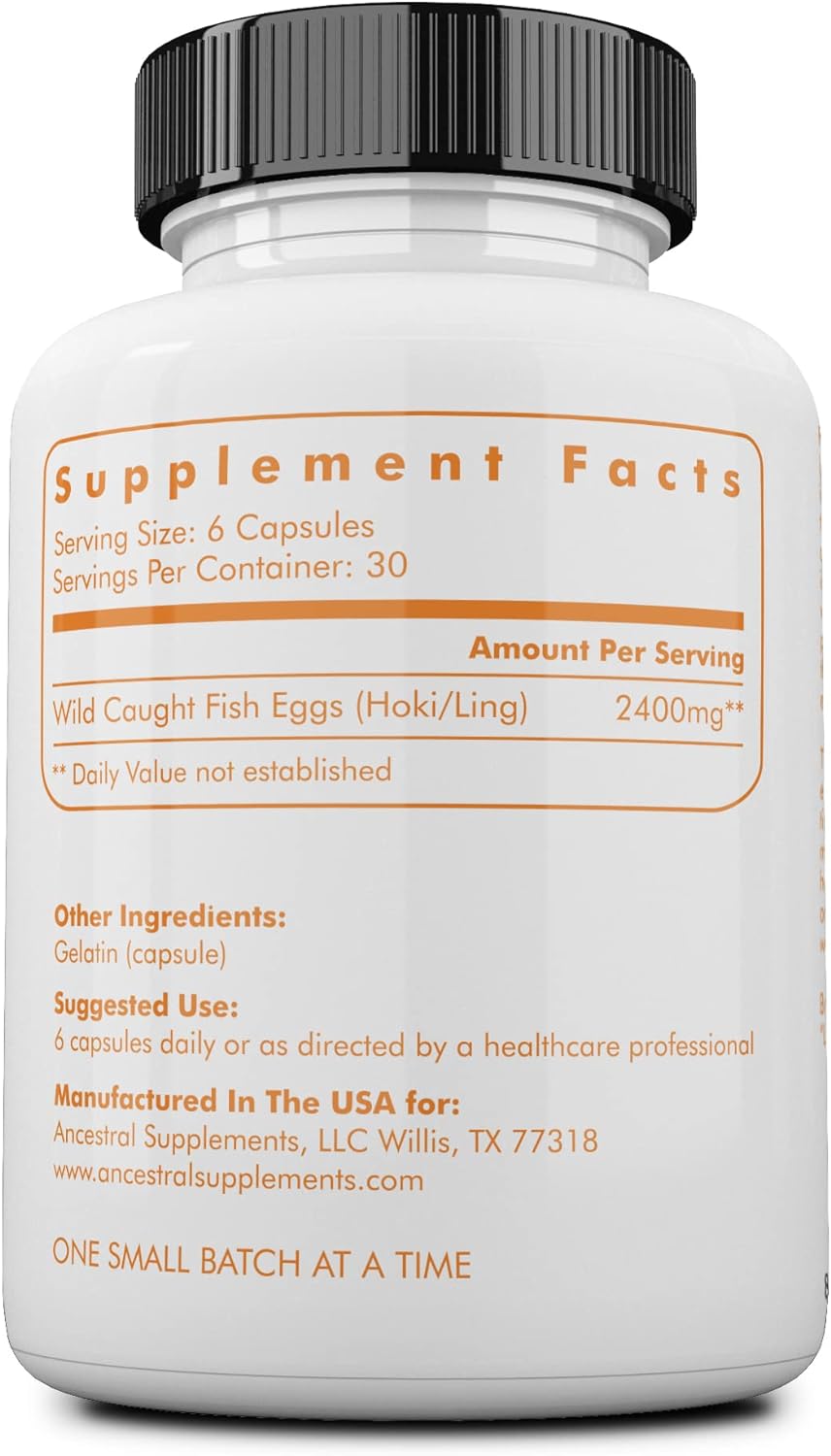 Wild Caught Fish Eggs - 180 Capsules - Ancestral Supplements