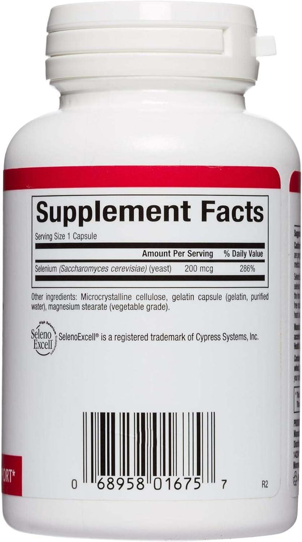 SelenoExcell Selenium Yeast, 200mcg, 90 Capsules - Natural Factors