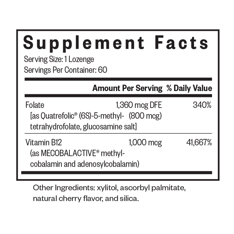 Aktive B12/B-12-Raute mit L-5-MTHF-60 Lutschen-Suche nach Gesundheit