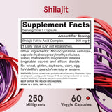 SHILAJIT FULVIN Complex 250 mg, 60 kapsułek - formuły jarrowa