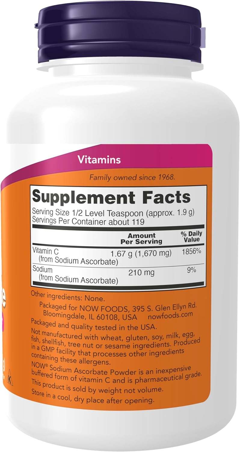 Sodium Ascorbate Powder, 227g - Now Foods