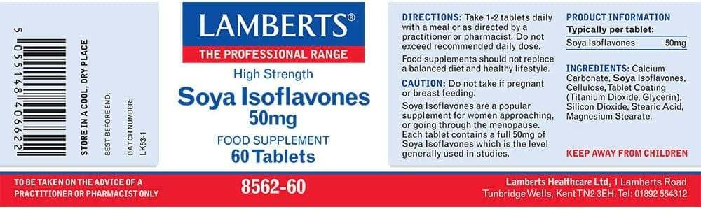 SOYA ISOFLAVONES 50mg 60 -välilehtiä - Lamberts