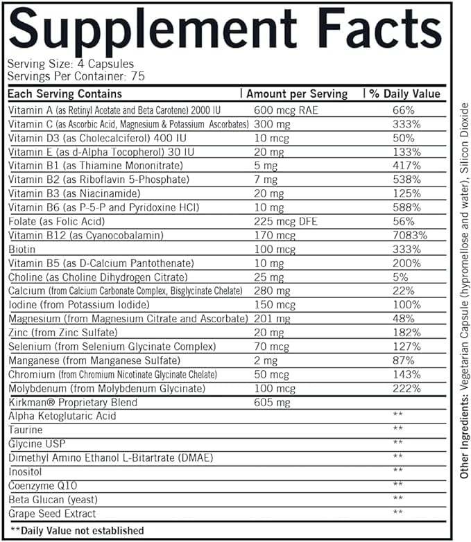 Spectrum Complete II (ipoallergenico), 300 capsule - Kirkman Laboratories