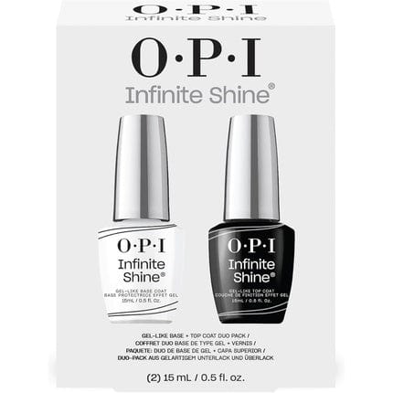 OPI Nail Polish Infinite Shine Long-wear System Gel-Like Nail Varnish Base Coat & Top Coat Duo Pack 2x 15ml