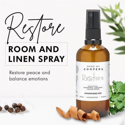 Made by Coopers Restore Natural Room and Linen Spray with Essential Oils of Eucalyptus and Cedarwood 100ml