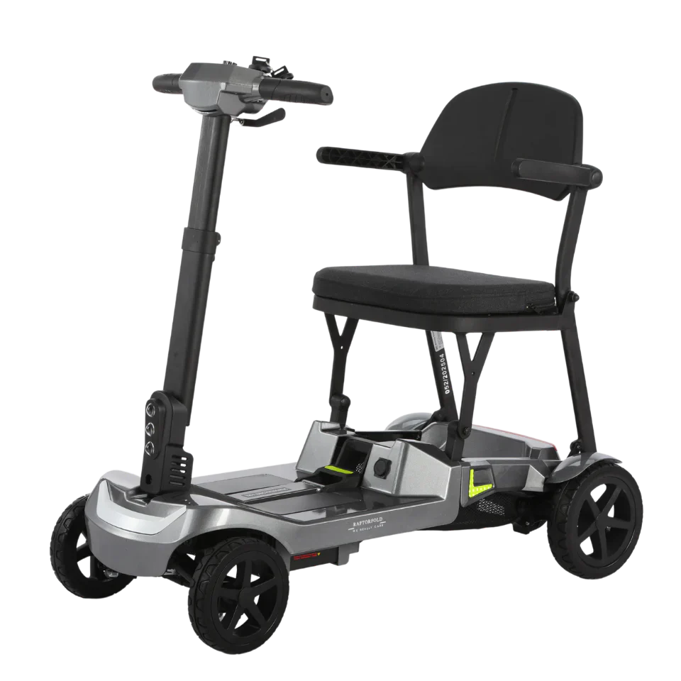 Scooter de movilidad plegable liviano de Welzo - Scooter de 4 ruedas, scooter eléctrico portátil para batería de litio para adultos, rango de 20 km