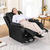 Oversized recliner massage fauteuil - Swivel Lounge stoel met massage, warmte en uitgebreide voetsteun