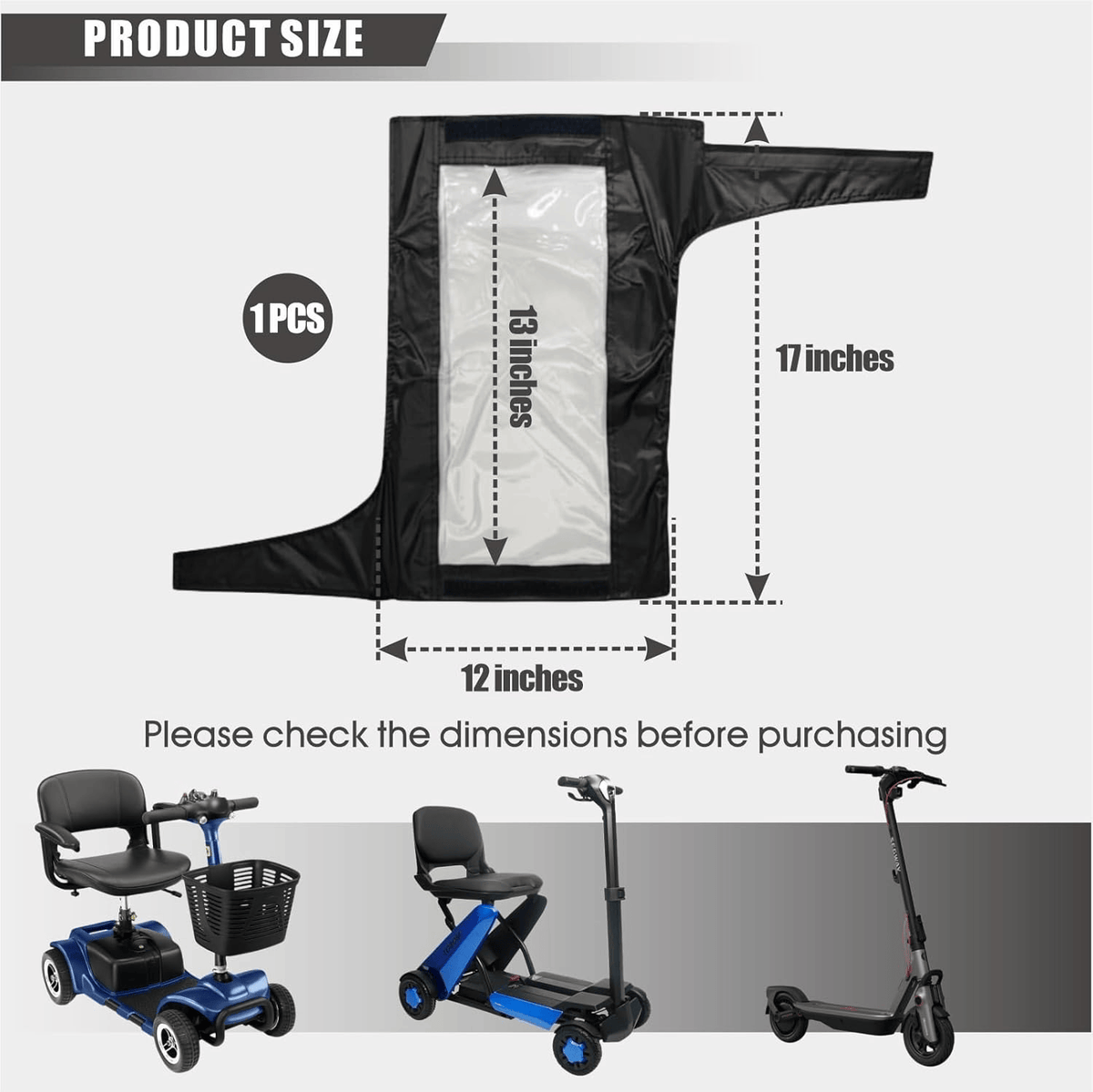WeCan by Welzo Scooter Small Panel Rain Cover with Clear Viewing window – εικόνα 2
