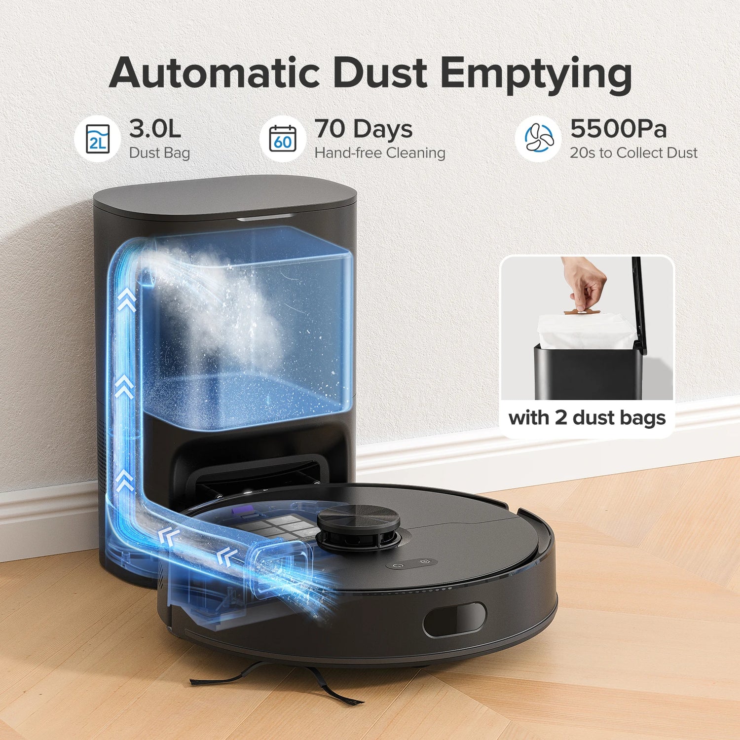 NEXA Vacuum Robot Vacuum & MOP, mappatura intelligente, auto-ricarica, Alexa/Google Control