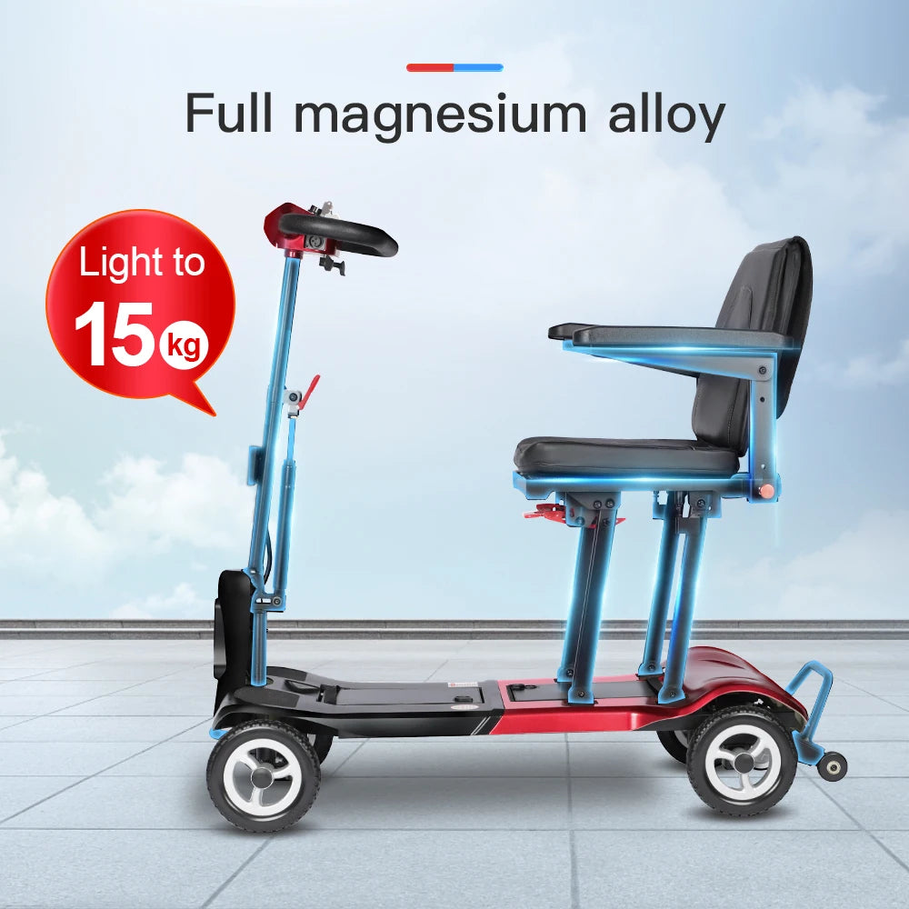 Welzo Feather Ultra-Light 15KG Long Range Folding Mobility Scooter