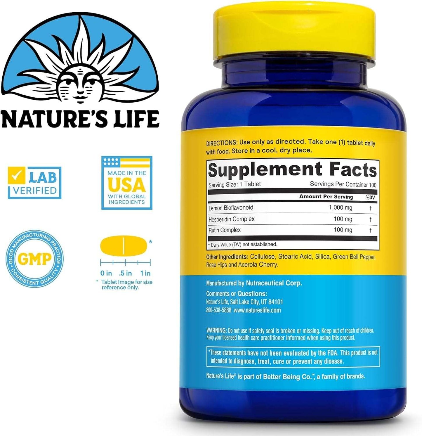 Bioflavonoids 1000mg, 100 Tablets - Nature's Life