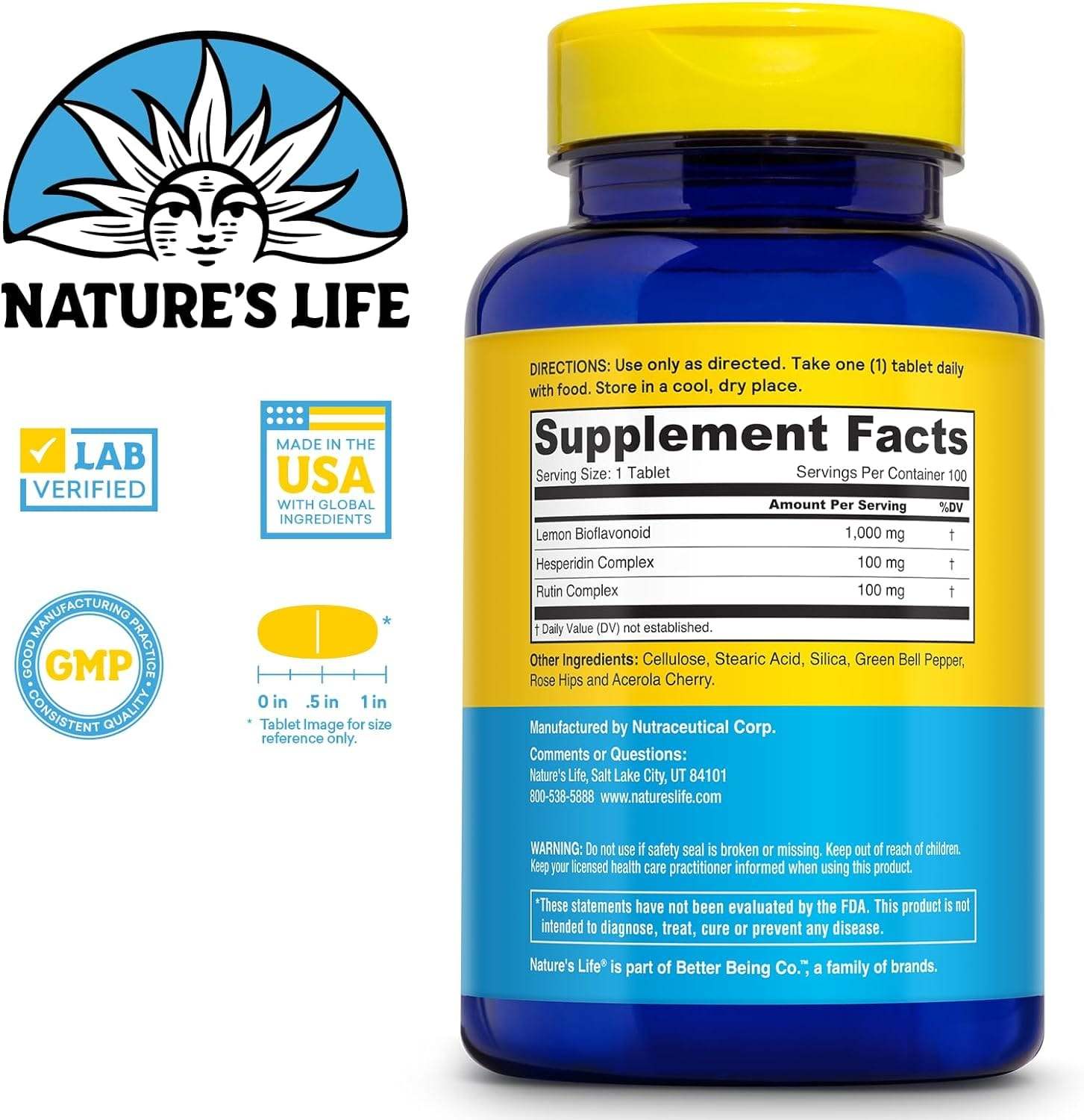 Bioflavonoids 1000mg, 100 Tablets - Nature's Life