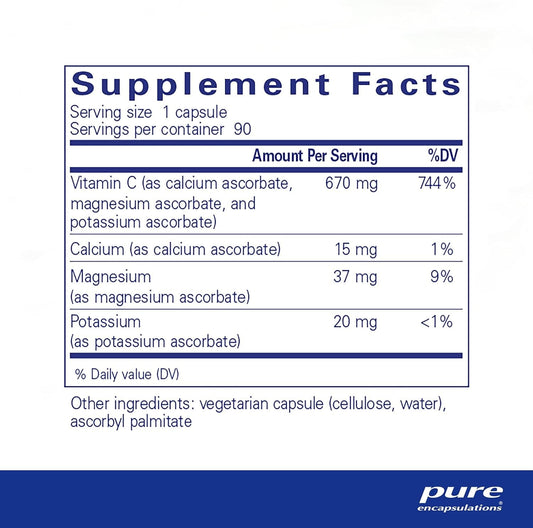 Buffered Ascorbic Acid, 90 Capsules - Pure Encapsulations