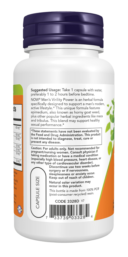 Now Foods Men's Virility Power 120 Veg Capsules