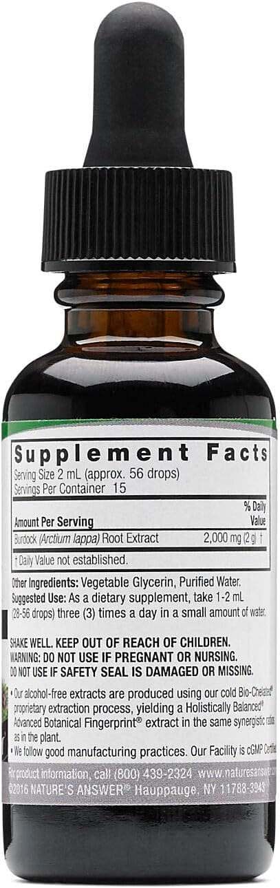 Burdock, alkoholiton, 1350 mg, 30 ml - Nature's Vastaus