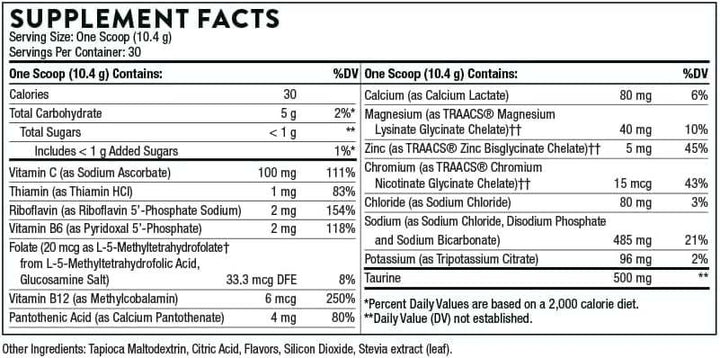 Catalyte® - limão limão (eletrólitos) 9,52 oz. (270 g) - Pesquisa Thorne