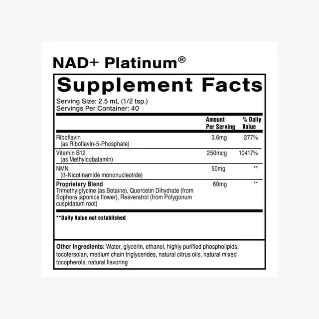 NAD + Platinum (100ml) - Quicksilver Scientific