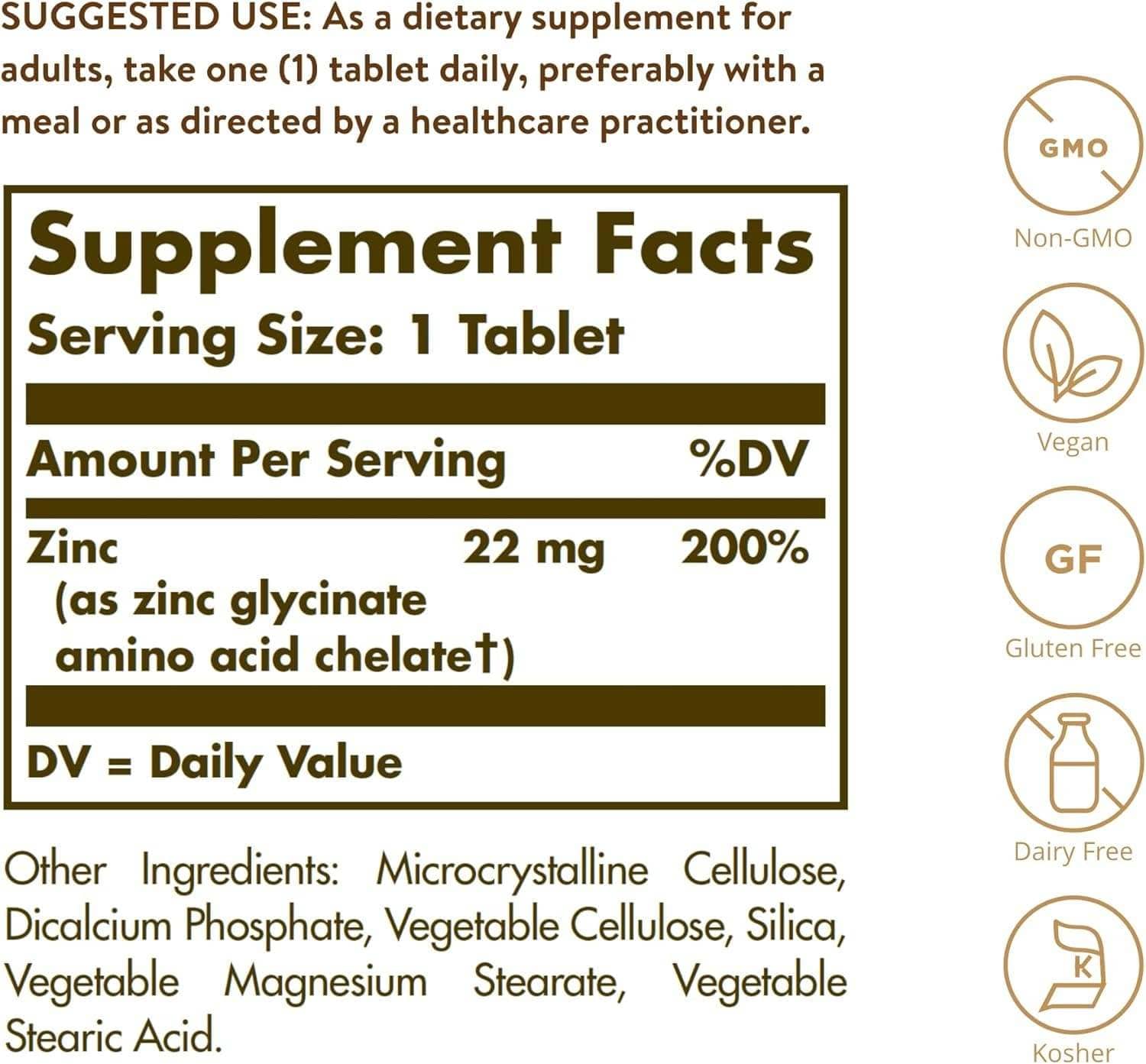 Chelated Zinek (100 tablet) - Solgar