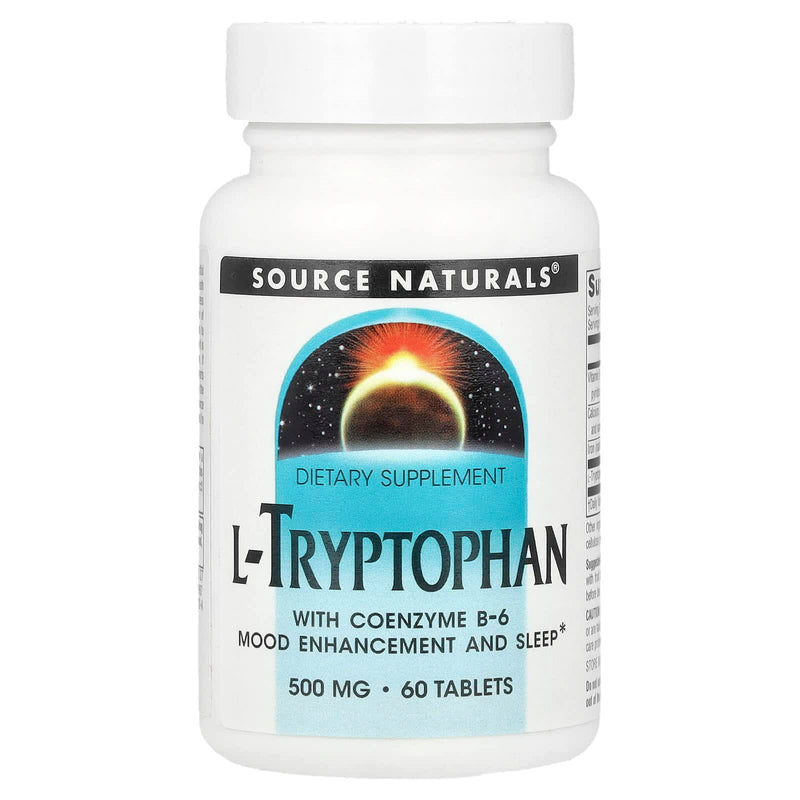 Source Naturals LTryptophan with Coenzyme B6 500mg 60 Tablets