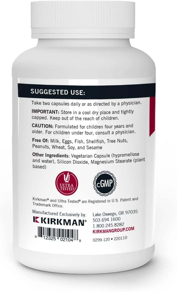 Copii multi -vitamin/mineral, 120 de capsule - Kirkman Labs (hipoalergenic)