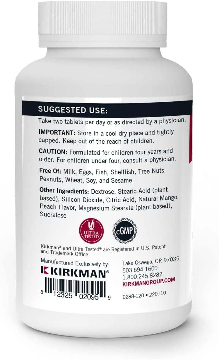 Barns multivitamin & mineral - 120 tuggtabletter/skivor - Kirkman Labs (0288-120)