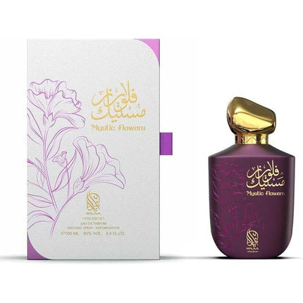 Mystic Flowers EDP 100ml by Nylaa Eau De Parfum for Women Floral Fruity Scent with Peach Pear Jasmine Sandalwood Arabian Fakhar Women Fragrance