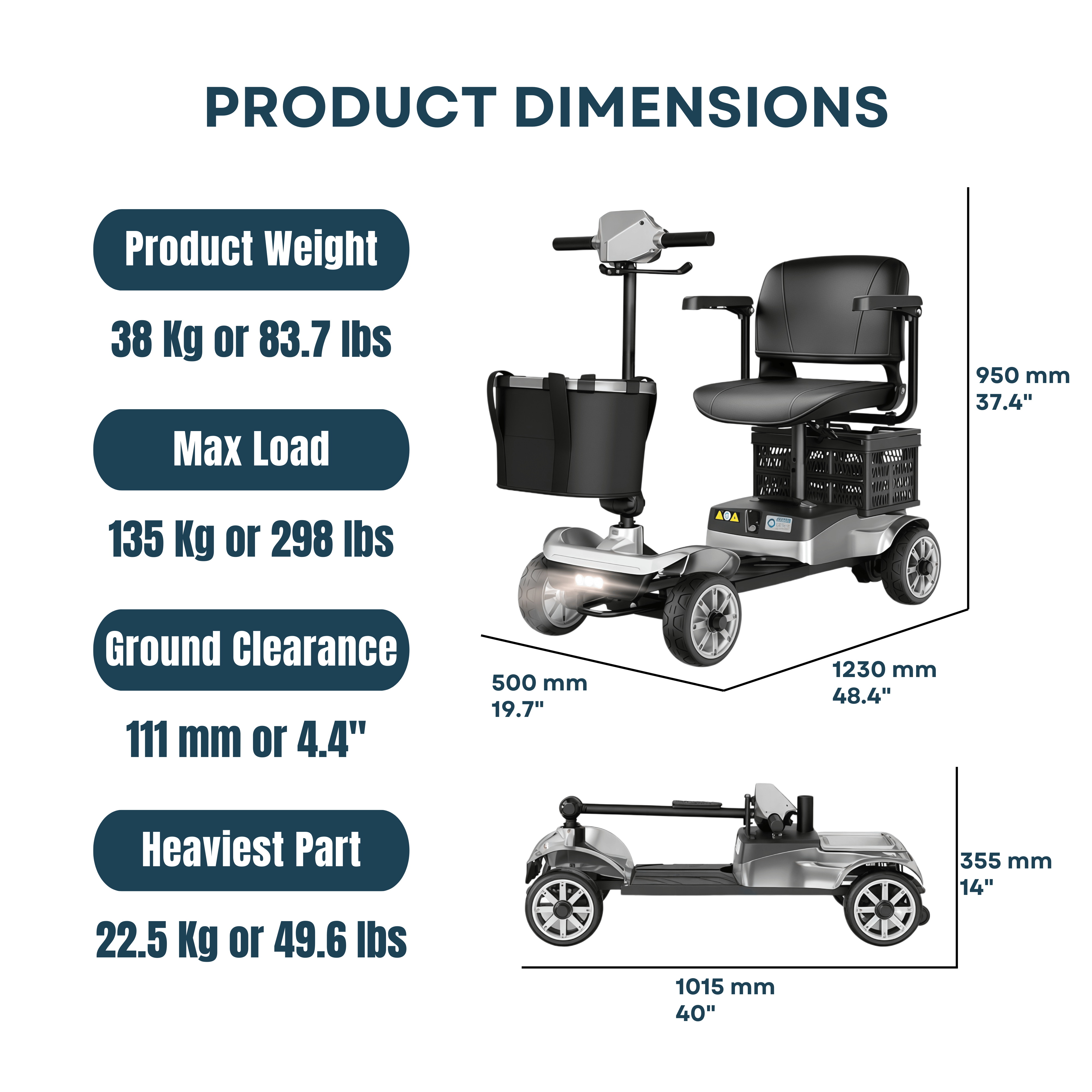 WeCan X-05 Portable Mobility Scooter – image 39