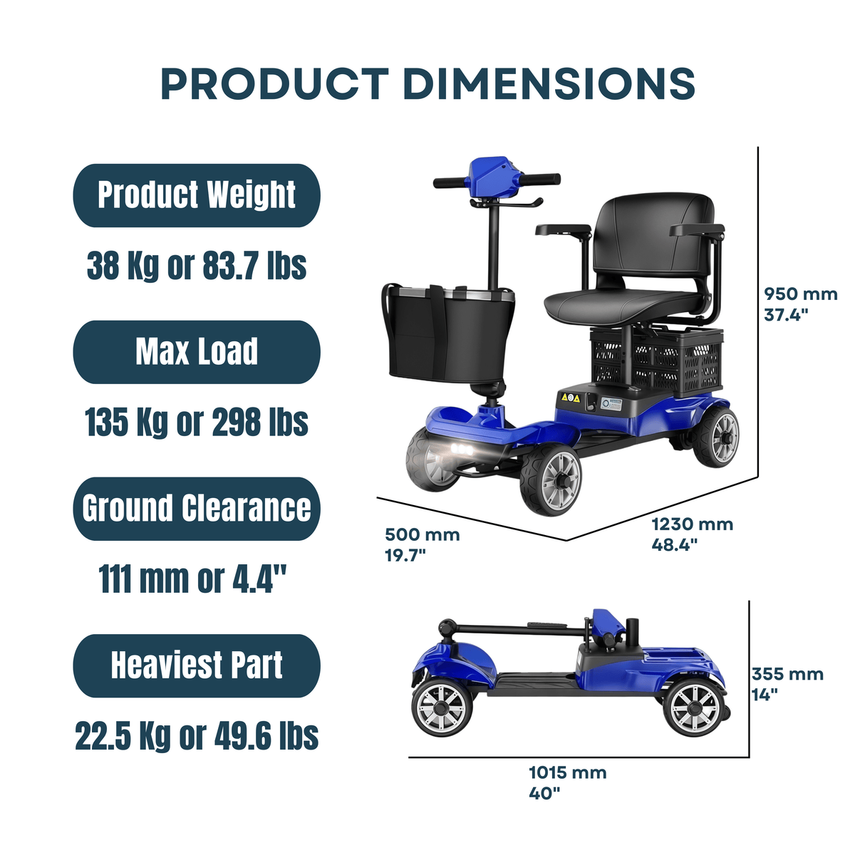 WeCan X-05 Portable Mobility Scooter – image 18