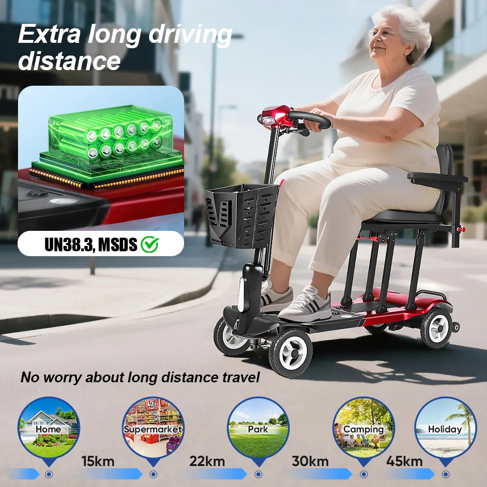 Welzo Feather+ Magnesium Ultra-Light Folding Mobility Scooter