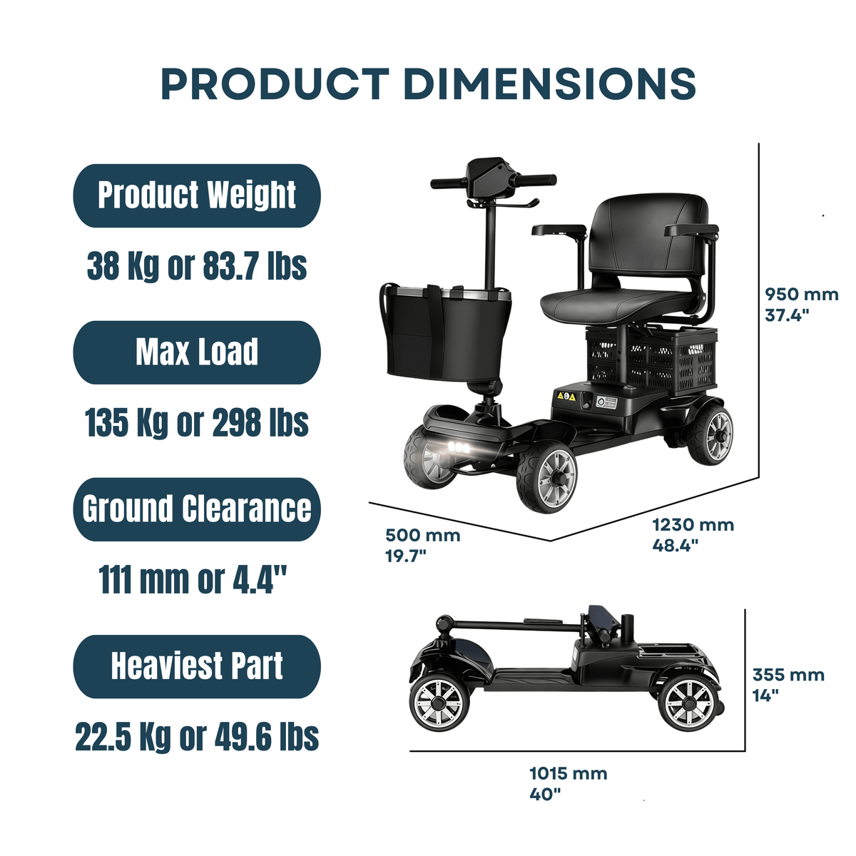 WeCan X-05 Portable Mobility Scooter – image 21