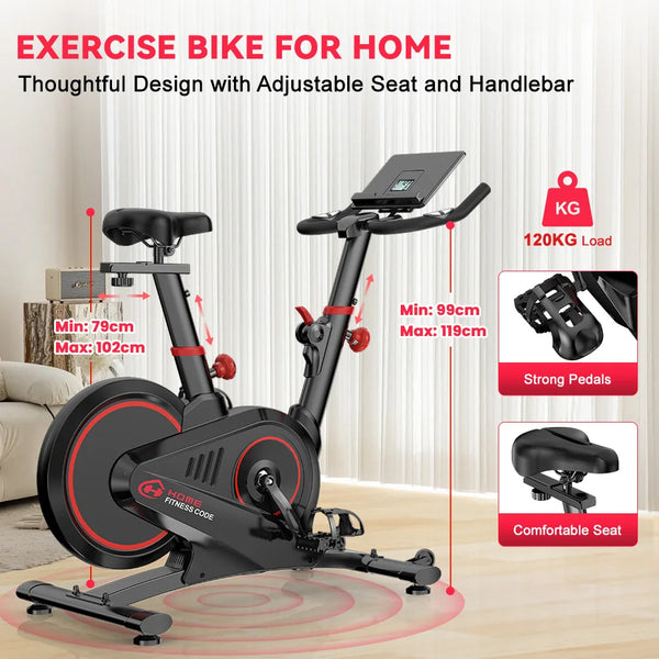 LifeFit Magnetic Indoor Cycling Stationary Bike with Tablet Holder and Comfortable Sea