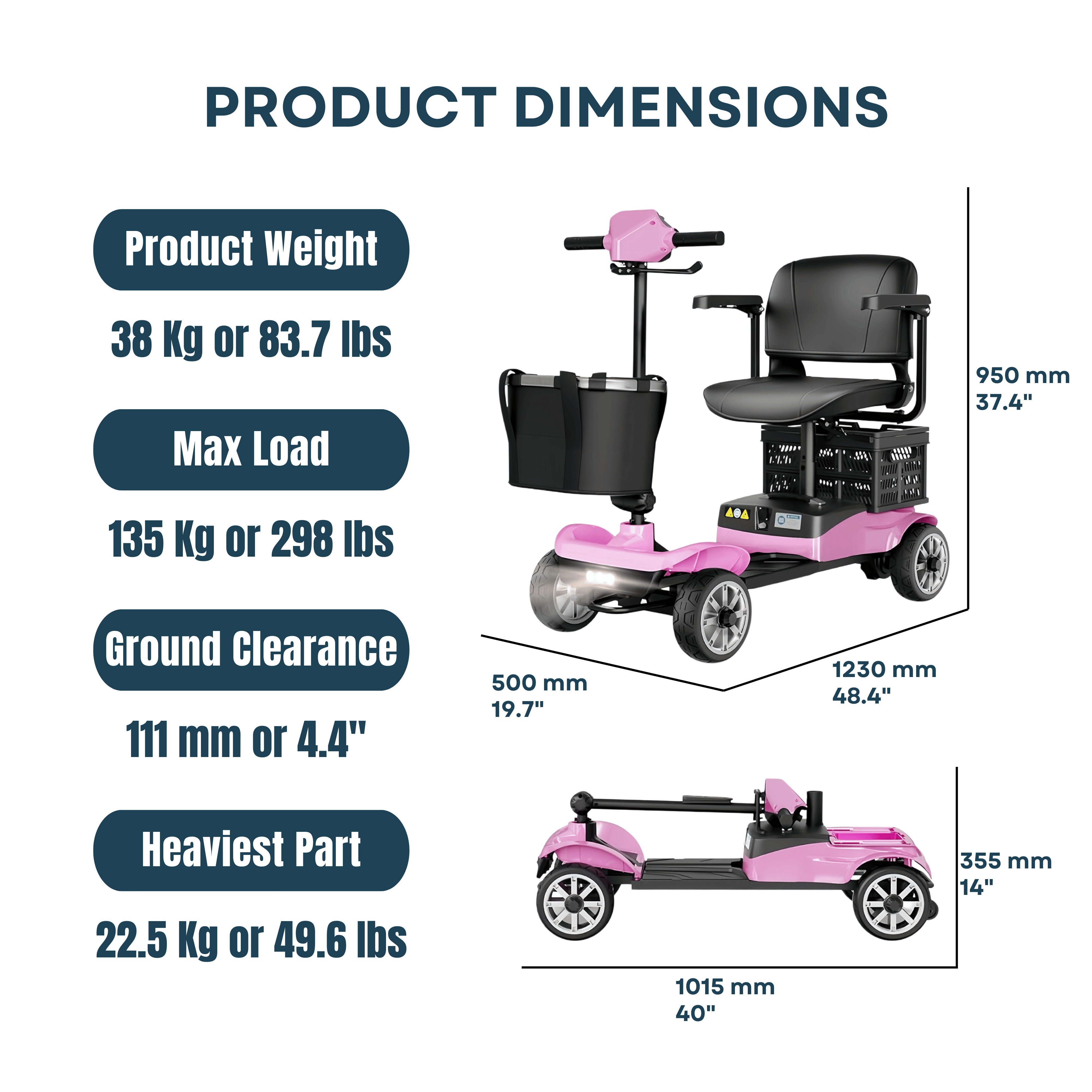 WeCan X-05 Portable Mobility Scooter – image 30