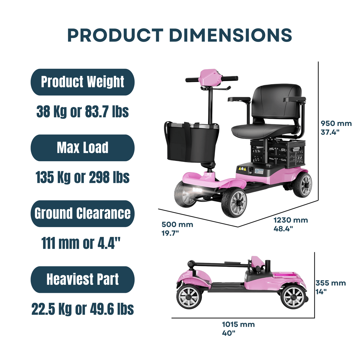 WeCan X-05 Portable Mobility Scooter – image 30