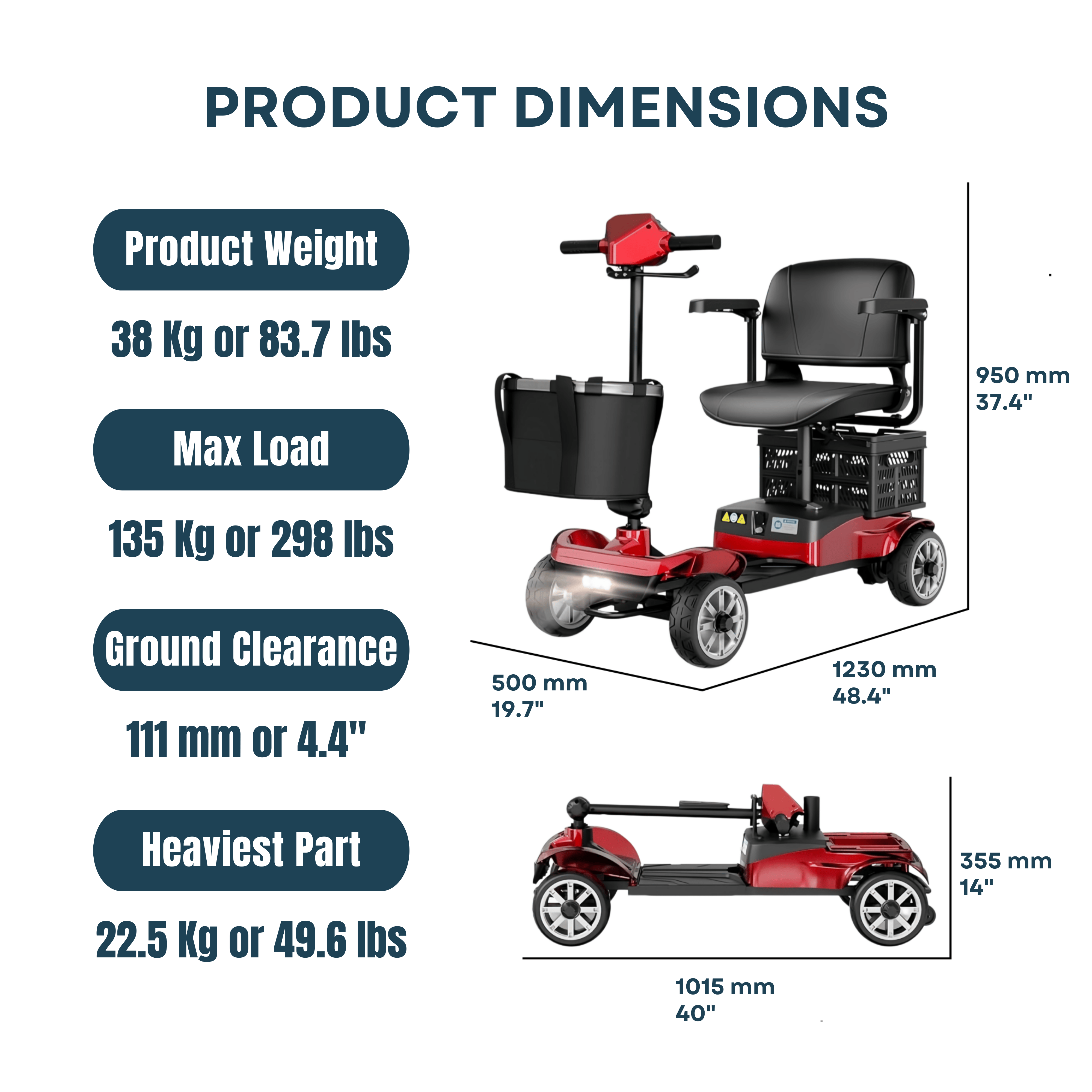 WeCan X-05 Portable Mobility Scooter – image 3