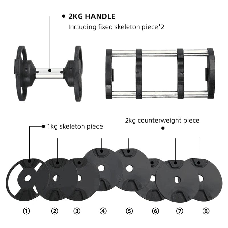 LifeFit βαρέως καθήκοντα Ολυμπιακά ρυθμιζόμενα dumbells