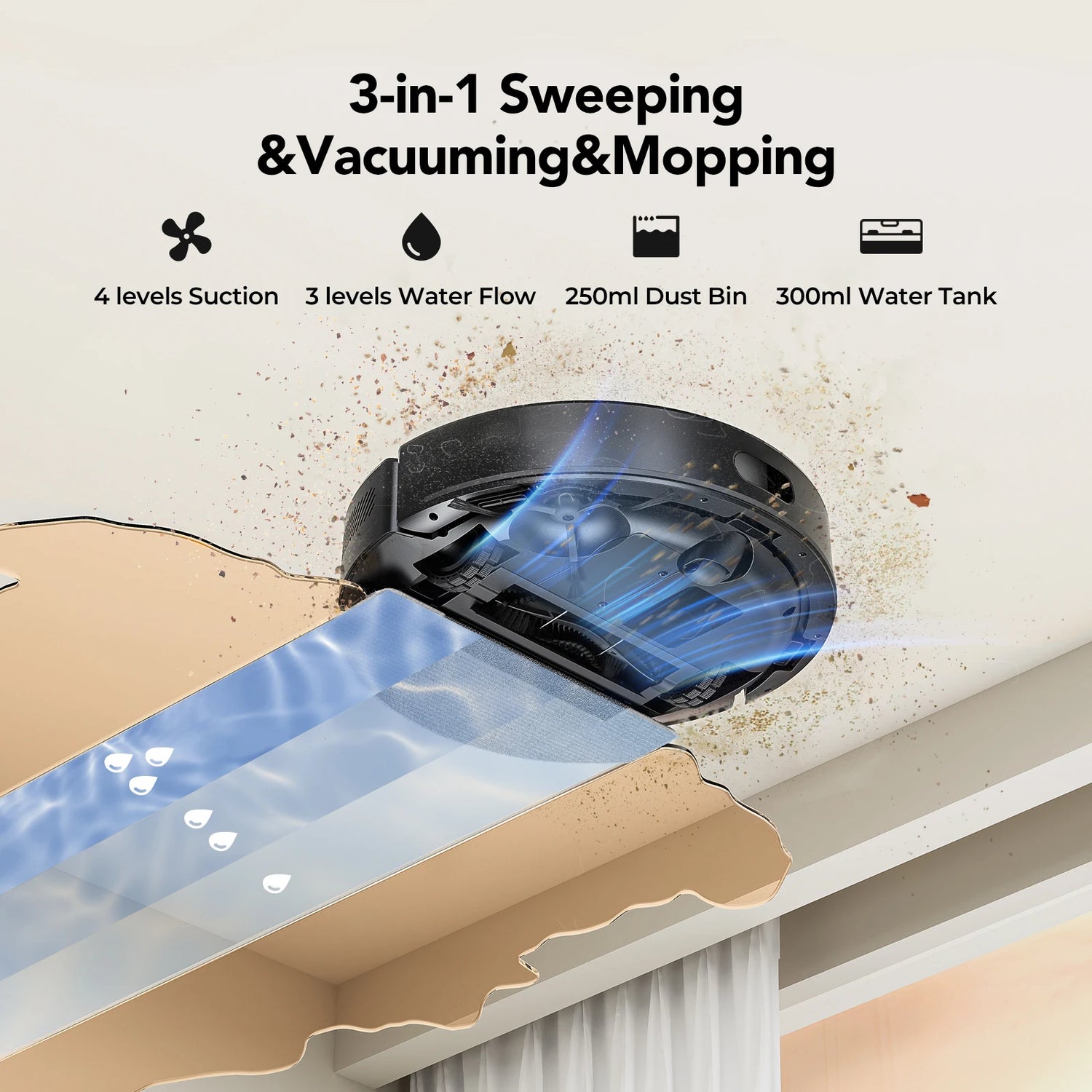 NEXA Vacuum Robot Vacuum & MOP, mappatura intelligente, auto-ricarica, Alexa/Google Control