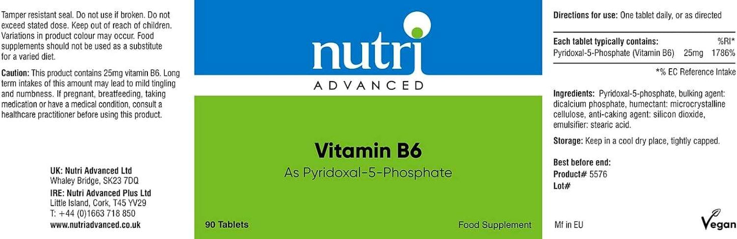 Vitamine B6 (P5P) 90 comprimés - Nutri Advanced