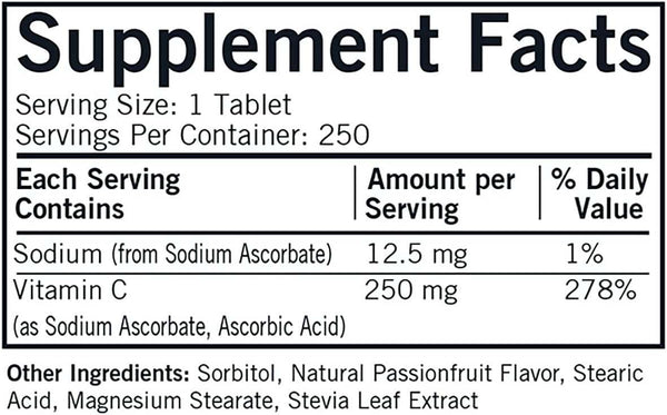 Vitamin C 250 mg, 250 žvečilnih tablet - Kirkman Laboratories