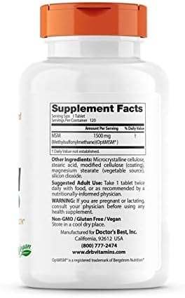 MSM az Optimsm 1500 mg, 120 tabletta - Doctor's Best