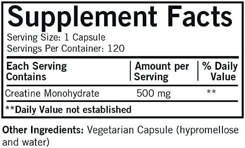 Creatine 500 mg, 120 Capsules - Kirkman Labs (Hypoallergenic)